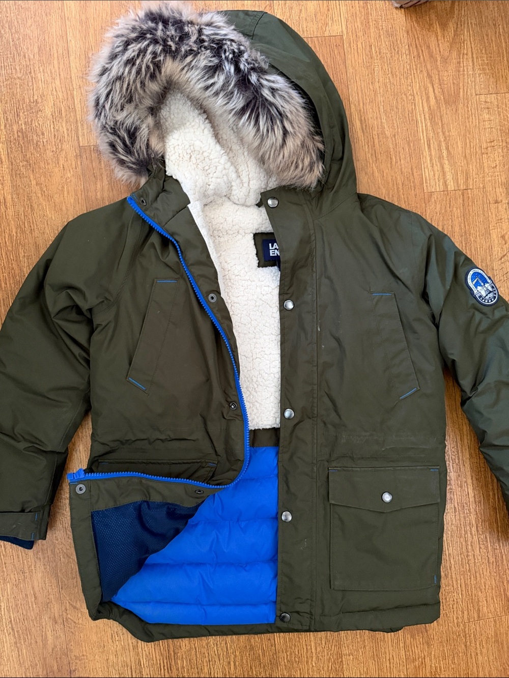 Lands' End EXPEDITION DOWN WATER PROOF WINTER Kids Puffer Coat PARKA BOY GIRL M